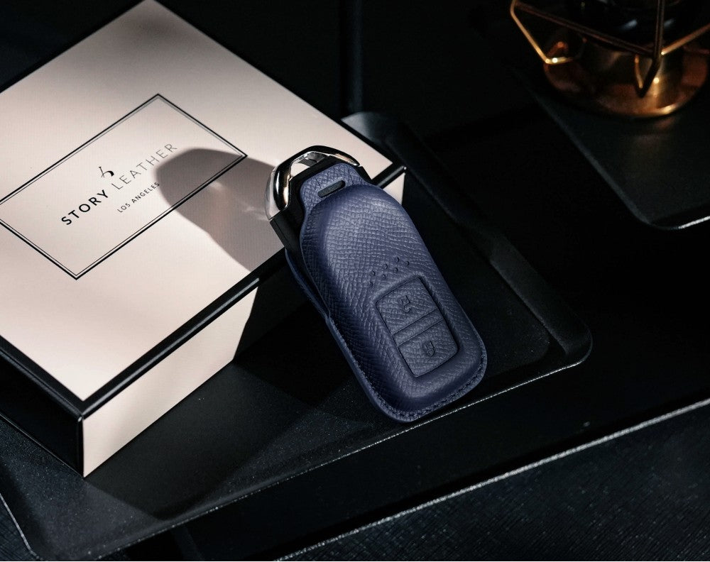 Blue Leather Key Cover for Honda Smart Key (Style R2)