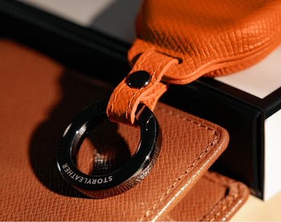 Orange Leather Key Cover for Honda Smart Key (Style R2)