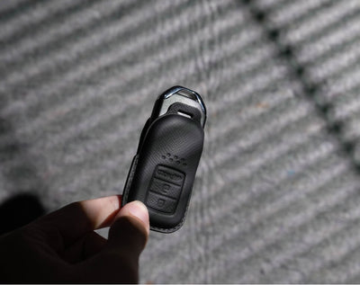 Black Leather Key Cover for Honda Smart Key (Style R3)