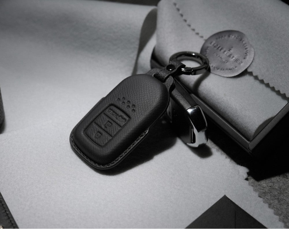 Black Leather Key Cover for Honda Smart Key (Style R3)