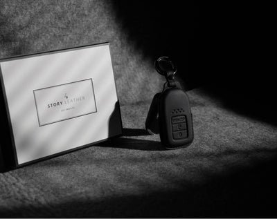 Black Leather Key Cover for Honda Smart Key (Style R3)