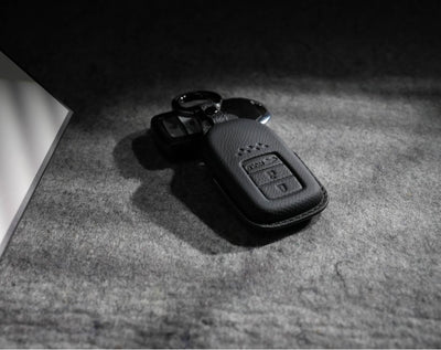 Black Leather Key Cover for Honda Smart Key (Style R3)