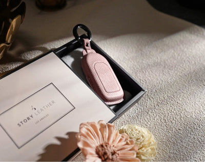 Pink Leather Key Cover for Honda Smart Key (Style R3)
