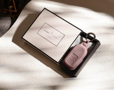 Pink Leather Key Cover for Honda Smart Key (Style R3)