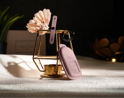 Pink Leather Key Cover for Honda Smart Key (Style R3)