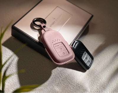 Pink Leather Key Cover for Honda Smart Key (Style R3)
