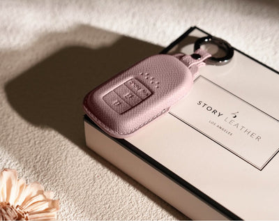 Pink Leather Key Cover for Honda Smart Key (Style R3)