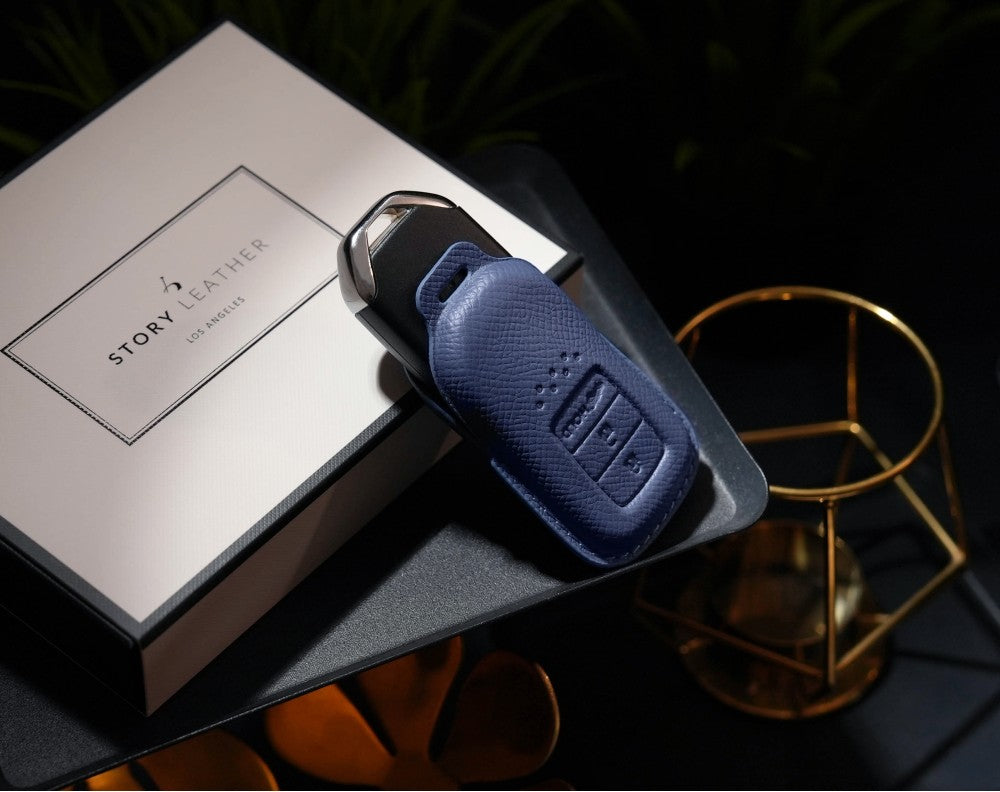 Blue Leather Key Cover for Honda Smart Key (Style R3)
