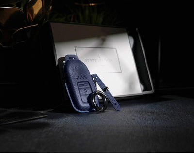 Blue Leather Key Cover for Honda Smart Key (Style R3)