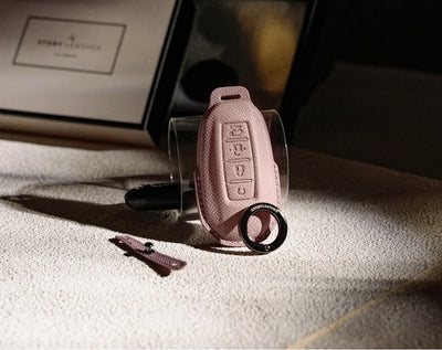 Pink Leather Key Cover for Infiniti Smart Key (Style R4)
