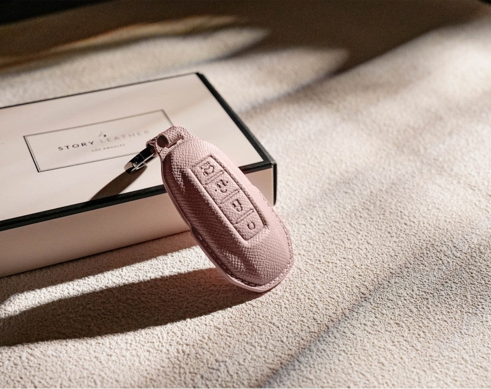 Pink Leather Key Cover for Infiniti Smart Key (Style R4)