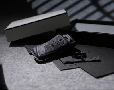 Black Leather Key Cover for Lexus Smart Key (Style R3)