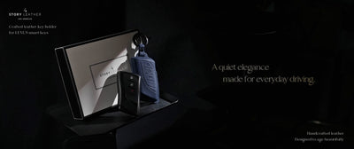 Blue Leather Key Cover for Lexus Smart Key (Style R3)
