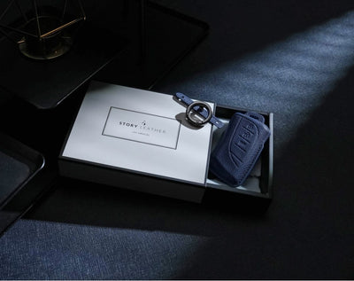 Blue Leather Key Cover for Lexus Smart Key (Style R3)