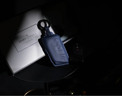 Blue Leather Key Cover for Lexus Smart Key (Style R3)