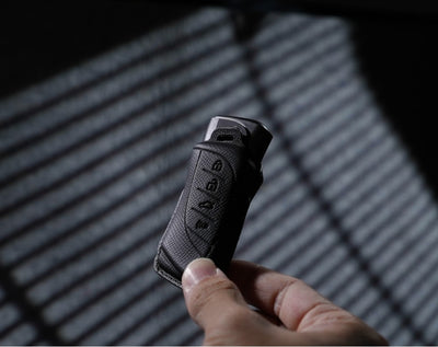 Black Leather Key Cover for Lexus Smart Key (Style R4)