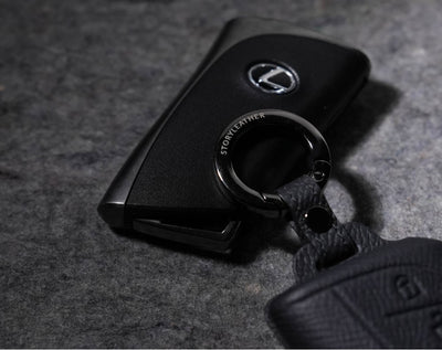 Black Leather Key Cover for Lexus Smart Key (Style R4)