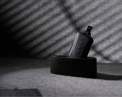 Black Leather Key Cover for Lexus Smart Key (Style R4)