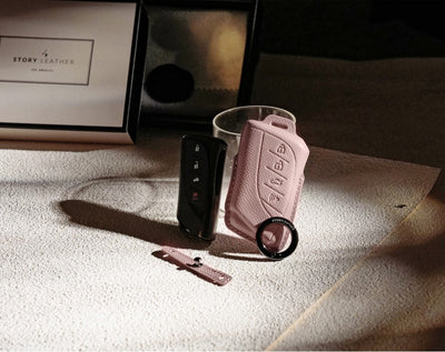 Pink Leather Key Cover for Lexus Smart Key (Style R4)