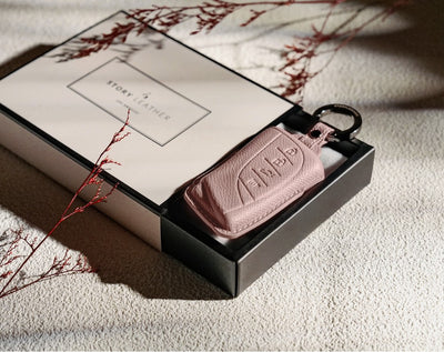Pink Leather Key Cover for Lexus Smart Key (Style R4)