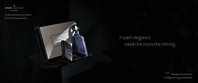 Blue Leather Key Cover for Lexus Smart Key (Style R4)