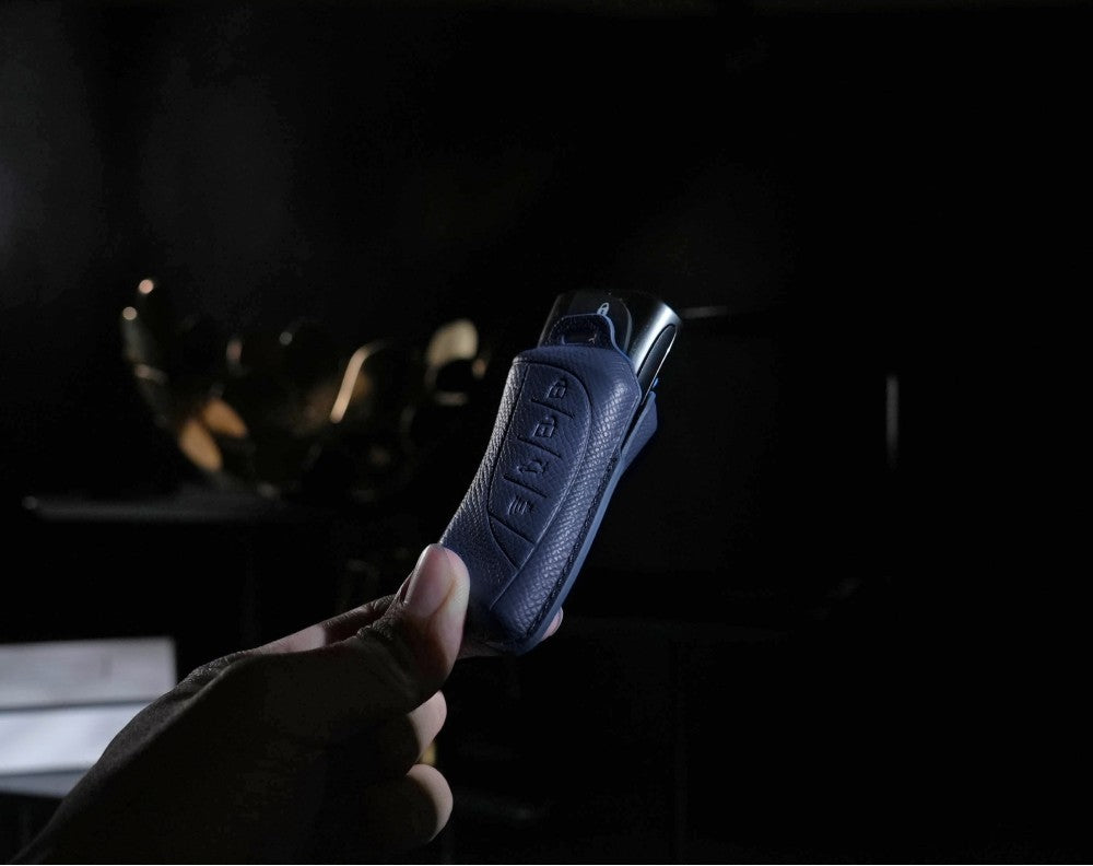 Blue Leather Key Cover for Lexus Smart Key (Style R4)
