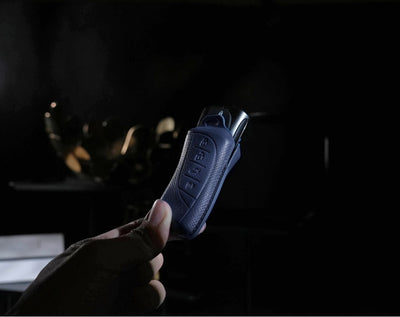 Blue Leather Key Cover for Lexus Smart Key (Style R4)