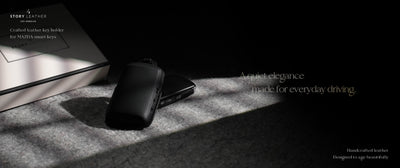 Black Leather Key Cover for Mazda Smart Key (Style S3)
