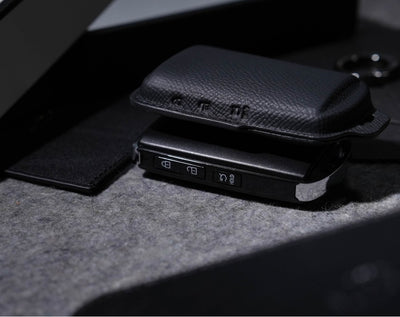 Black Leather Key Cover for Mazda Smart Key (Style S3)