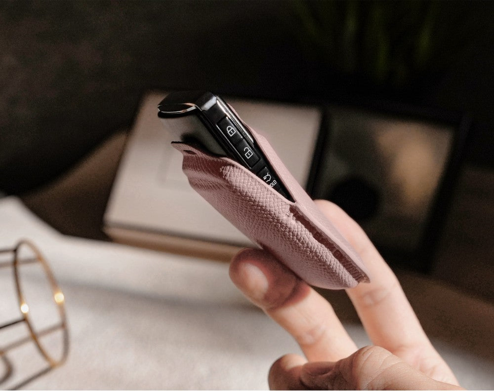 Pink Leather Key Cover for Mazda Smart Key (Style S3)
