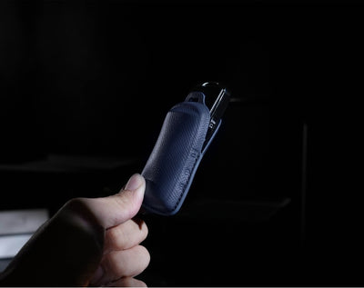 Blue Leather Key Cover for Mazda Smart Key (Style S3)