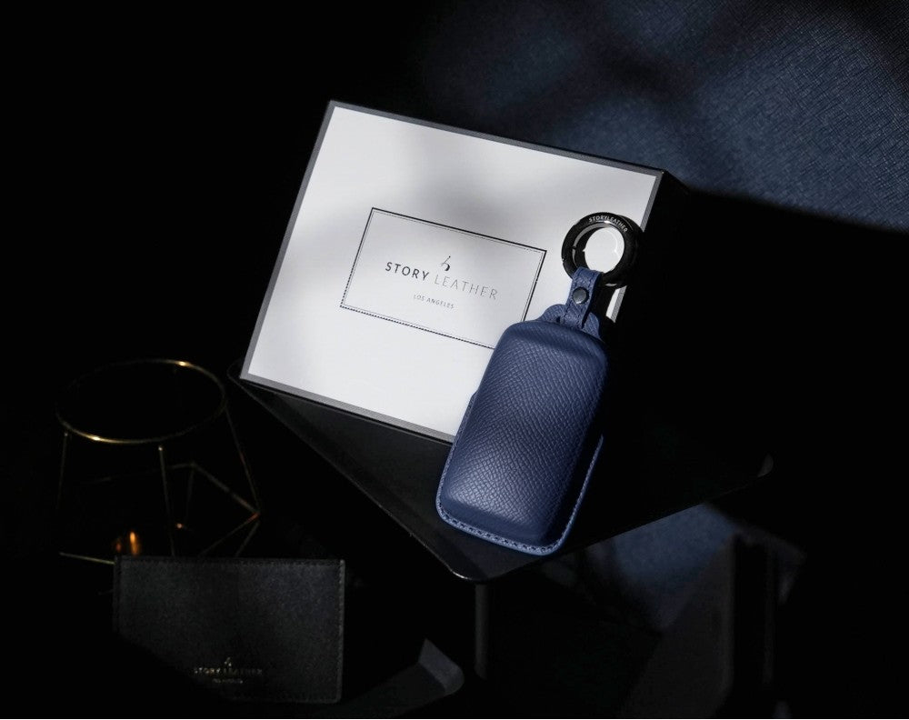 Blue Leather Key Cover for Mazda Smart Key (Style S3)