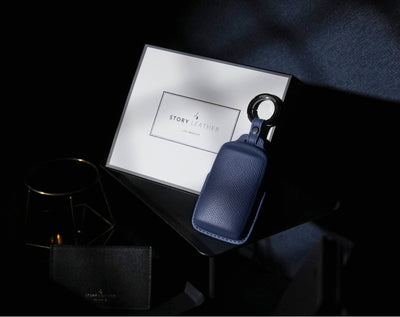 Blue Leather Key Cover for Mazda Smart Key (Style S3)