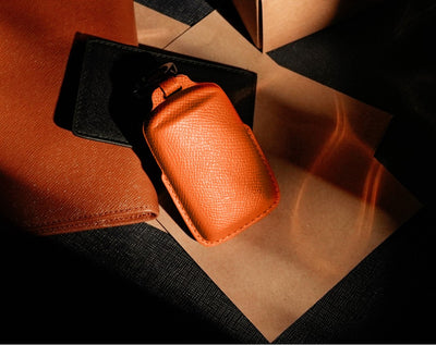 Orange Leather Key Cover for Mazda Smart Key (Style S3)