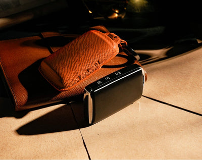 Orange Leather Key Cover for Mazda Smart Key (Style S3)