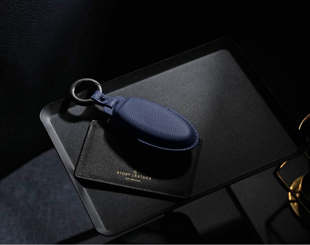 Blue Leather Key Cover for Nissan Smart Key (Style O5)