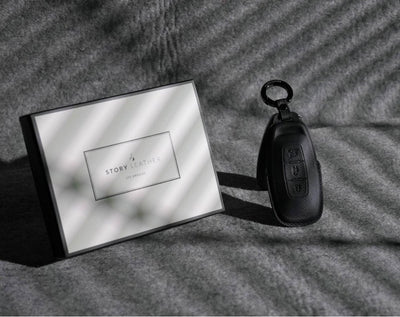 Black Leather Key Cover for Nissan Smart Key (Style R3)