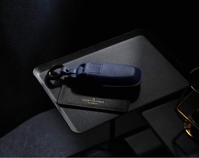 Blue Leather Key Cover for Nissan Smart Key (Style R3)