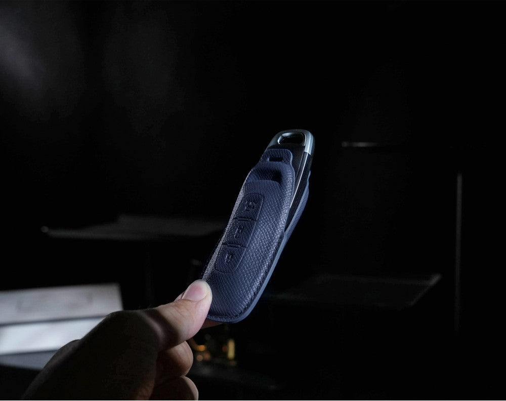 Blue Leather Key Cover for Nissan Smart Key (Style R3)