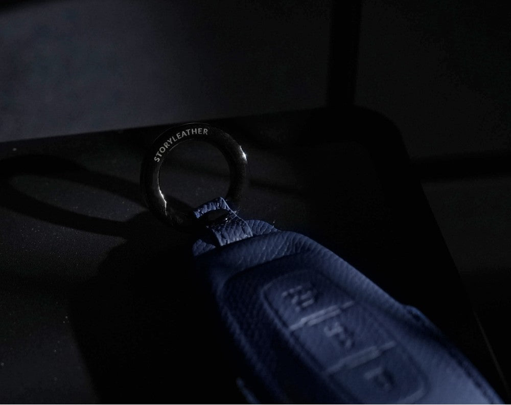Blue Leather Key Cover for Nissan Smart Key (Style R3)