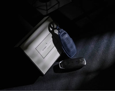 Blue Leather Key Cover for Nissan Smart Key (Style R3)