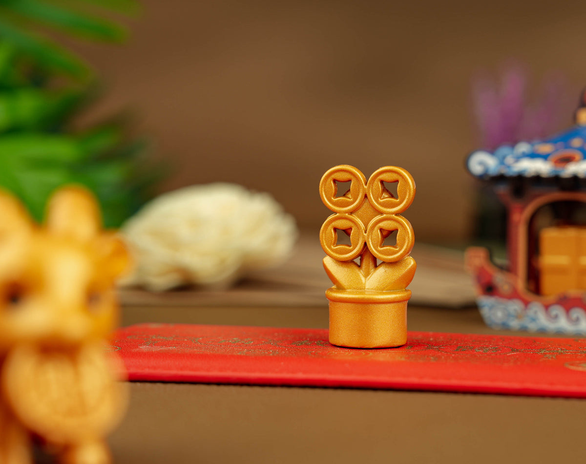 Money Flower with leather display base