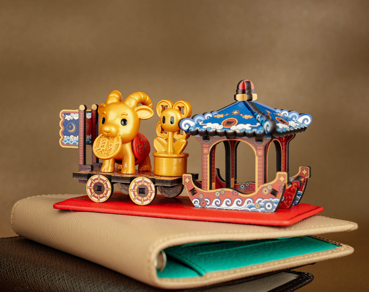 Goat and Treasure Ship display set