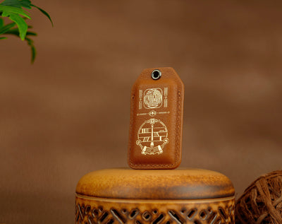 Ace the Exam Amulet back with scholar's brush and scrolls design