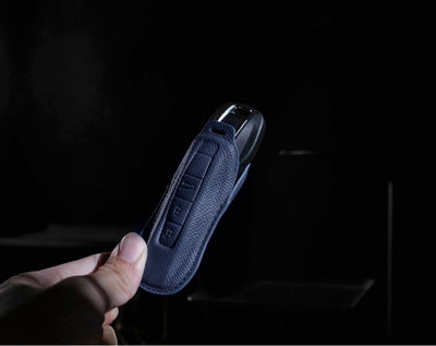 Blue Leather Key Cover for Porsche Smart Key (Style C3)