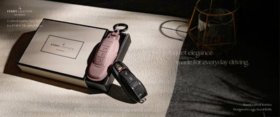 Pink Leather Key Cover for Porsche Smart Key (Style O3)