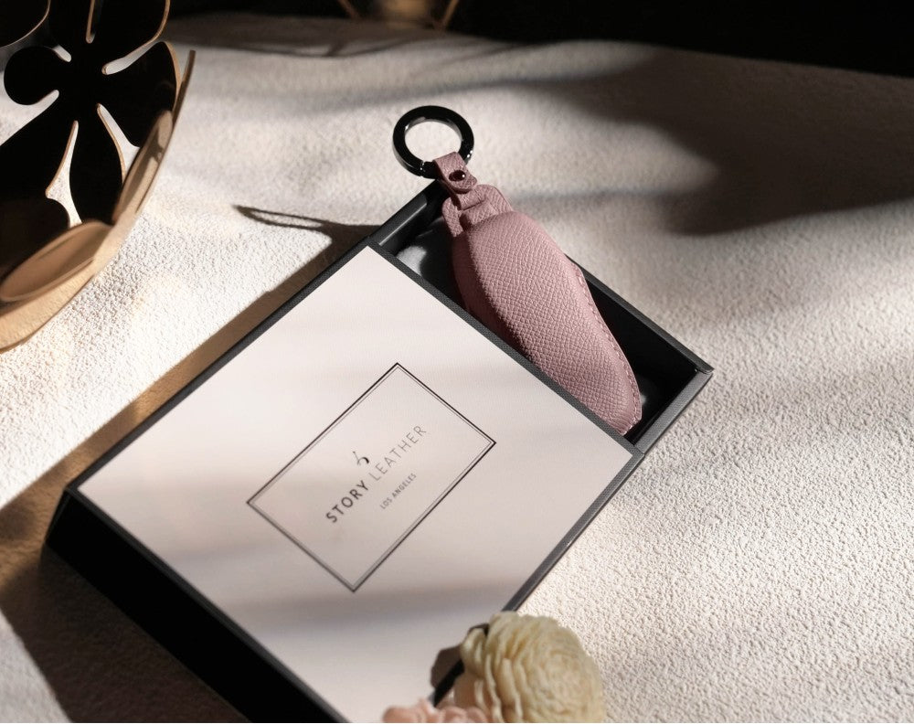 Pink Leather Key Cover for Porsche Smart Key (Style O3)