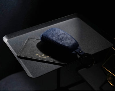 Blue Leather Key Cover for Subaru Smart Key (Style O3)