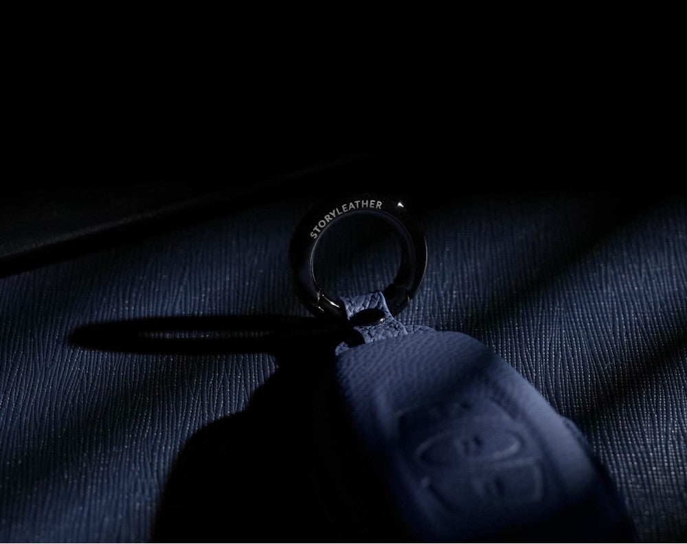 Blue Leather Key Cover for Subaru Smart Key (Style O3)