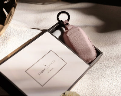 Pink Leather Key Cover for Toyota Smart Key (Style C3)